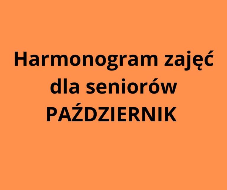 Harmonogram zajęć dla seniorów