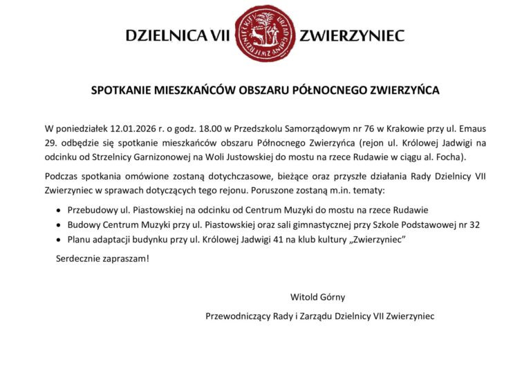 Spotkanie dla mieszkańców