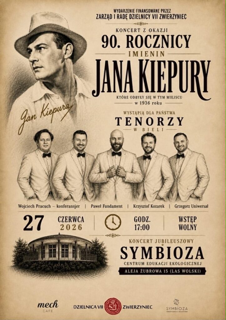 plakat reklamujacy koncert ku pamieci jana Kiepury